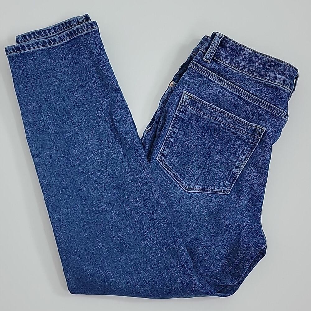 Reiss Baily‎ Button-Fly Mid-Rise Cropped Blue Denim Jeans 27